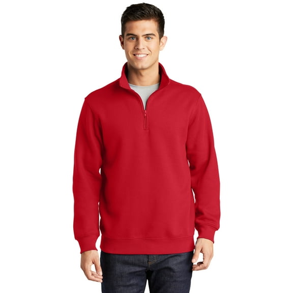 SPORT-TEK Men's 1/4 Zip Sweatshirt 4XL True Red
