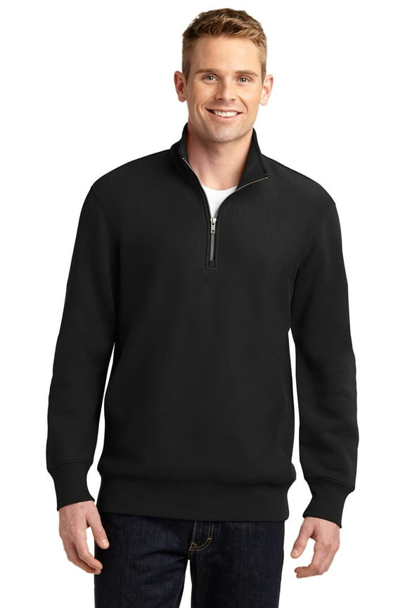 ST283 Super Heavyweight 1/4-Zip Pullover Sweater, Black, 4XL