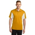 thumbnail image 1 of Sport-Tek ST655 Side Blocked Micropique Sport-Wick Polo, Gold/White, 6XL, 1 of 2