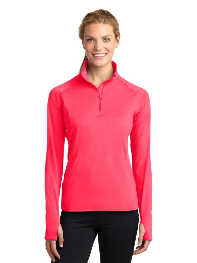 Sport-Tek Stretch 1/2Zip Pullover (LST850) Hot Coral, 4XL