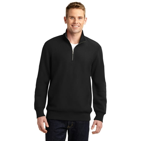Sport-Tek Super Heavyweight 1/4 Zip Pullover Sweatshirt-2XL (Black)