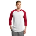 thumbnail image 1 of Sport-Tek T200 Mens Colorblock Raglan Jersey - White/Red - 3X-Large, 1 of 2