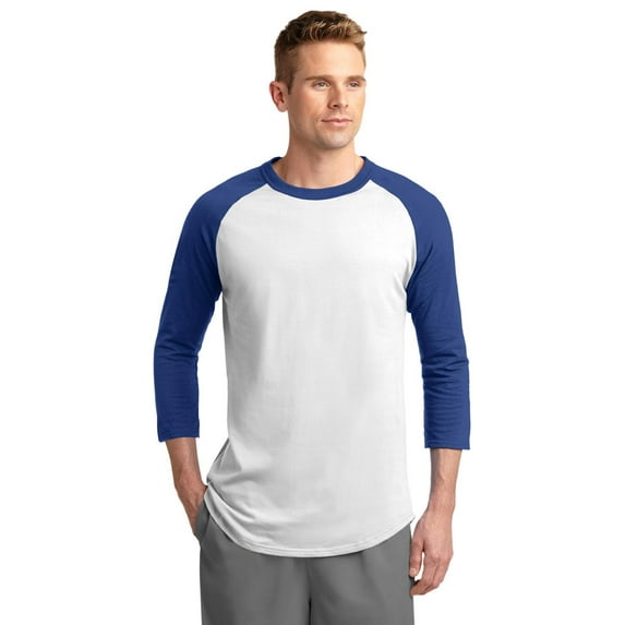 Sport-Tek T200 Mens Colorblock Raglan Jersey - White/Royal - Small