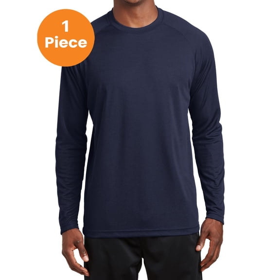 Sport-Tek T473LS Dry Zone Long Sleeve Raglan T-Shirt , True Navy, 3XL, Mens Clothing, Mens Workout Clothing