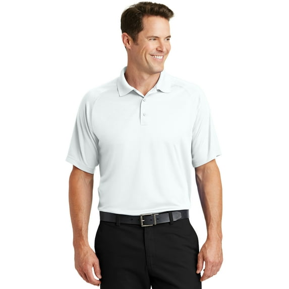 Sport-Tek T475 Mens Dry Zone Raglan Polo T-Shirt, White - 2XL