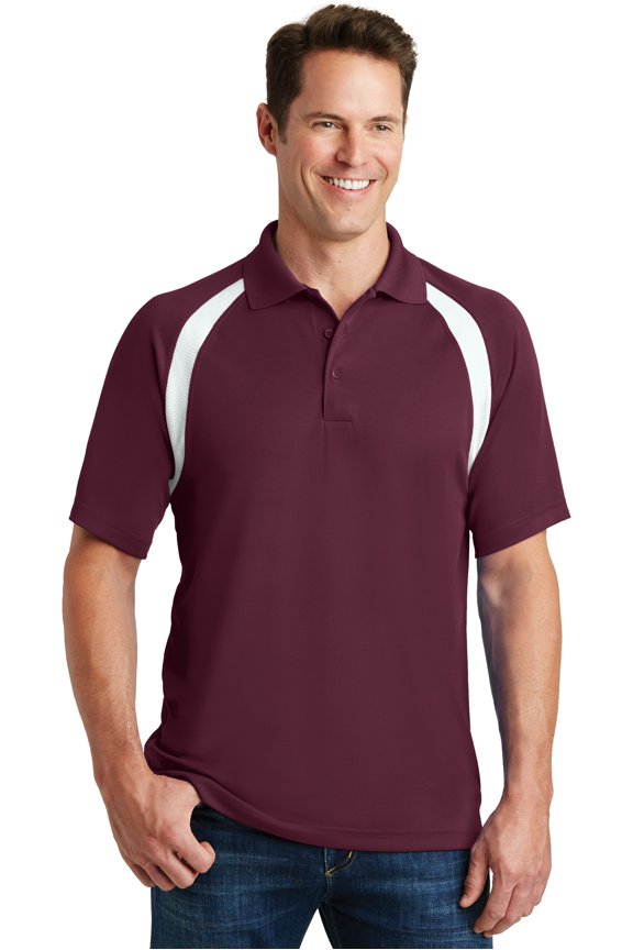T476 Dry Zone Colorblock Raglan Polo, Maroon/White, L