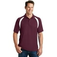 thumbnail image 1 of Sport-Tek T476 Dry Zone Colorblock Raglan Polo, Maroon/White, 2XL, 1 of 2