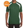 thumbnail image 1 of Sport-Tek T478 Dry Zone Colorblock Crew, Forest Green/White, 4XL, Big and Tall, Big and Tall Shirts, 1 of 1