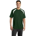 thumbnail image 1 of Sport-Tek T478 Dry Zone Colorblock Crew, Forest Green/White, 3XL, 1 of 1