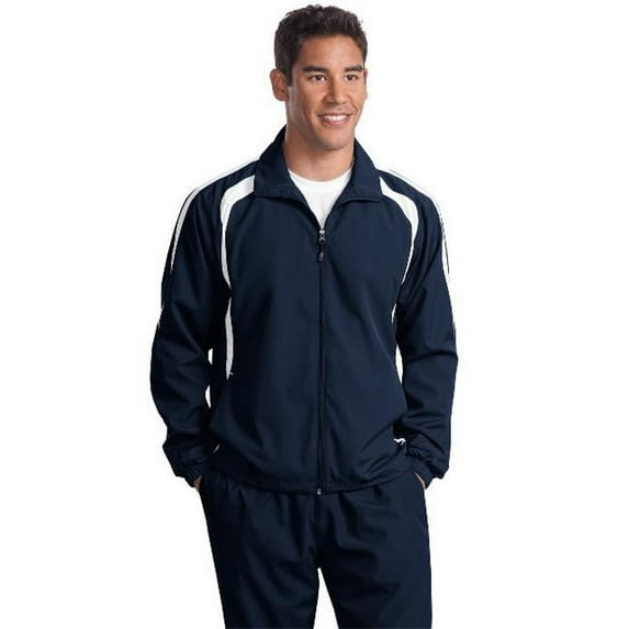 Sport-Tek TJST60 Mens Colorblock Raglan Jacket, True Navy & White - Extra Large Tall