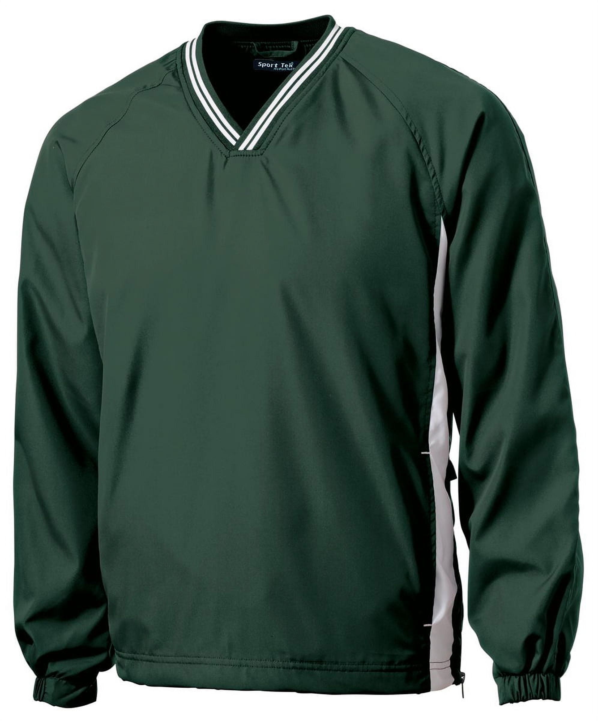 Forest Green Raglan Sport-Tek TJST62 Mens Tipped V-Neck Raglan Wind Shirt, Forest Green ...