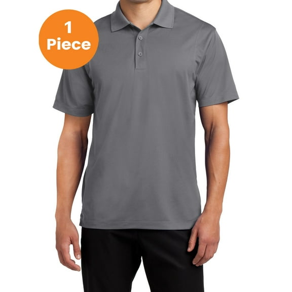 Sport-Tek TST650 Tall Micropique Sport-Wick Polo, Grey Concrete, XLT, Golf Shirts