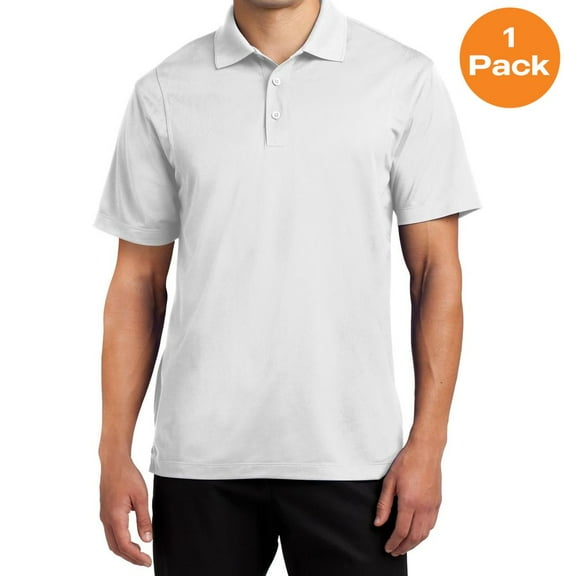 Sport-Tek TST650 Tall Micropique Sport-Wick Polo, White, LT, Big and Tall Polo Shirts