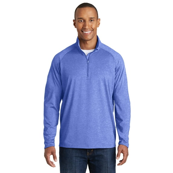 Sport-Tek TST850 Tall Sport-Wick Stretch 1/2-Zip Pullover , True Royal Heather, XLT