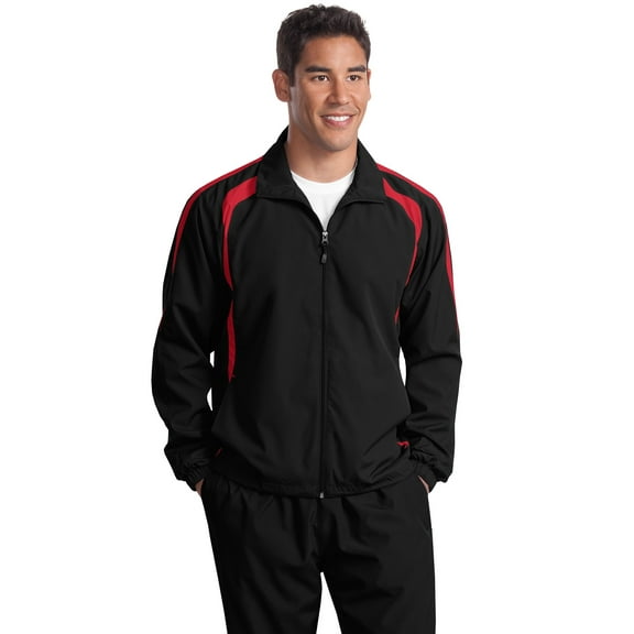 Sport-Tek Tall Colorblock Raglan Jacket-2XLT (Black/ True Red)