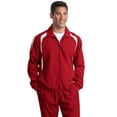 thumbnail image 1 of Sport-Tek Tall Colorblock Raglan Jacket-2XLT (True Red/ White), 1 of 2