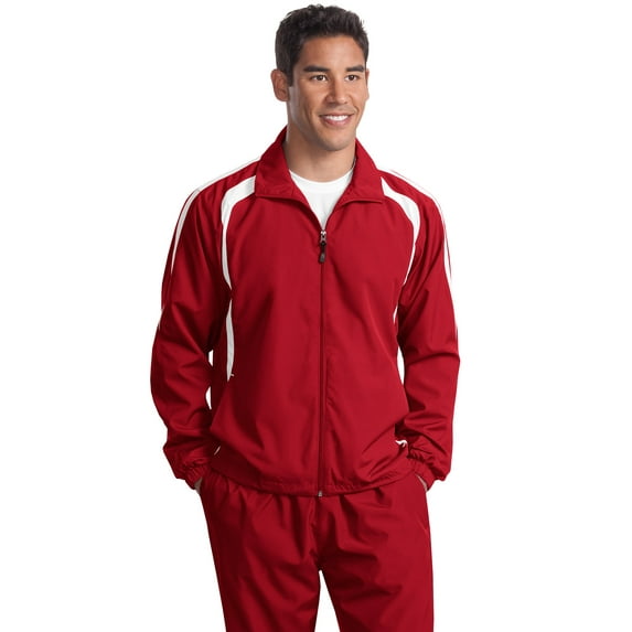 Sport-Tek Tall Colorblock Raglan Jacket-4XLT (True Red/ White)