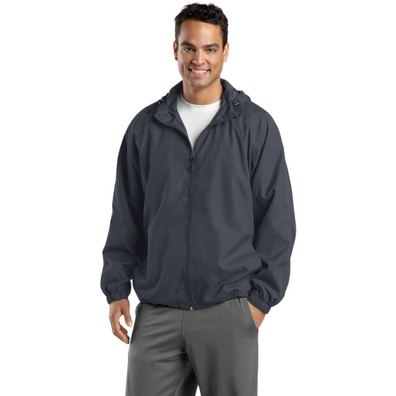 Sport-Tek Tall Hooded Raglan Jacket-XLT (Graphite Grey)