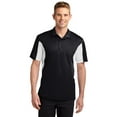 thumbnail image 1 of Sport-Tek Tall Side Blocked Micropique Polo (TST655) Black/White, 3XLT, 1 of 2