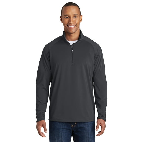 Sport-Tek Tall Sport Wick Stretch 1/2 Zip Pullover-LT (Charcoal Grey)