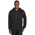 thumbnail image 1 of Sport-Tek Tall Tech Fleece Colorblock Hooded Sweatshirt-LT (Black/ Deep Orange), 1 of 6