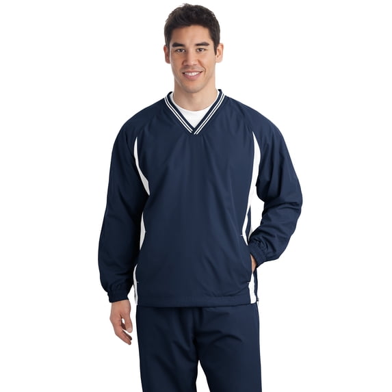 Sport-Tek Tall Tipped V-Neck Raglan Wind Shirt