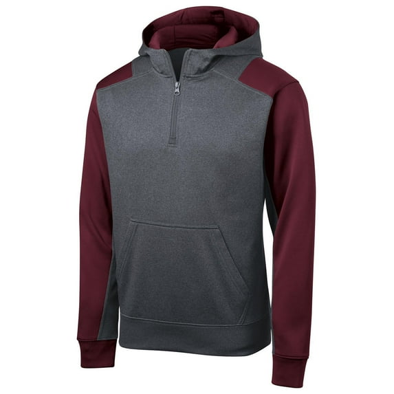 Sport-Tek Tech Fleece Colorblock 1/4-Zip Hooded Sweatshirt. ST249
