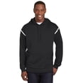 thumbnail image 1 of Sport-Tek Tech Fleece Colorblock Hooded Sweatshirt-S (Black/White), 1 of 6