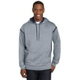 thumbnail image 1 of Sport-Tek Tech Fleece Colorblock Hooded Sweatshirt-XS (Grey Heather/True Navy), 1 of 6