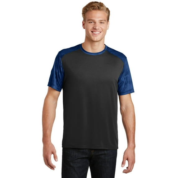 Sport-Tek Tee (ST371) Black/True Royal, XS