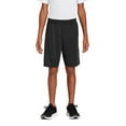 thumbnail image 1 of Sport Tek Teen Male Regular Plain Short YST355P Black Large, 1 of 1