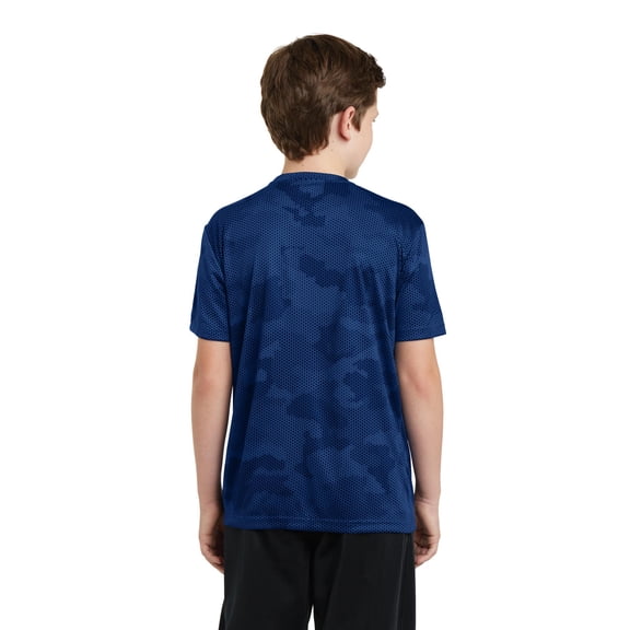 Sport Tek Teen Unisex Regular CamoHex Short Sleeves T-Shirt True Royal Medium