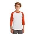 thumbnail image 1 of Sport Tek Teen Unisex Regular Colorblock Jersey White/Deep Org Small, 1 of 6