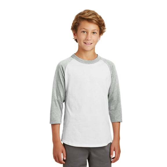 Sport Tek Teen Unisex Regular Colorblock Jersey White/Grey Hth Medium