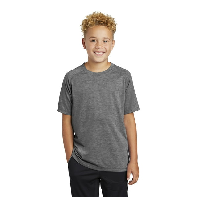 Sport Tek Teen Unisex Regular Heather T-Shirt Dark Grey Hthr X-Small