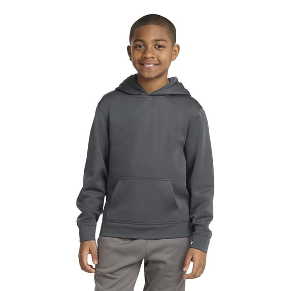 Sport Tek Teen Unisex Regular Plain Long Sleeves Pullover Dk Smoke Grey Medium