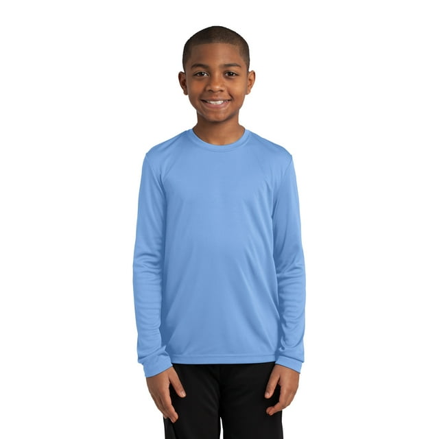 Sport Tek Teen Unisex Regular Plain Long Sleeves T-Shirt Carolina Blue ...