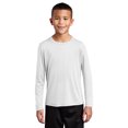 thumbnail image 1 of Sport Tek Teen Unisex Regular Plain Long Sleeves T-Shirt White Small, 1 of 4