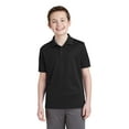 thumbnail image 1 of Sport Tek Teen Unisex Regular Plain Short Sleeves Polo Black X-Small, 1 of 6