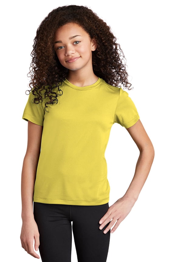 Sport Tek Teen Unisex Regular Plain Short Sleeves T-Shirt Yellow Medium
