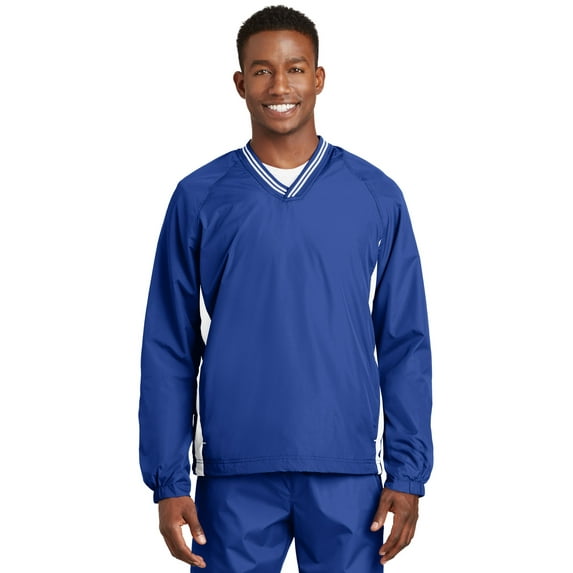 Sport-Tek ® Tipped V-Neck Raglan Wind Shirt. JST62