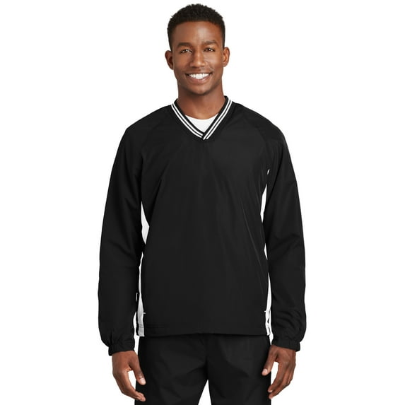 Sport-Tek Tipped V-Neck Raglan Wind Shirt