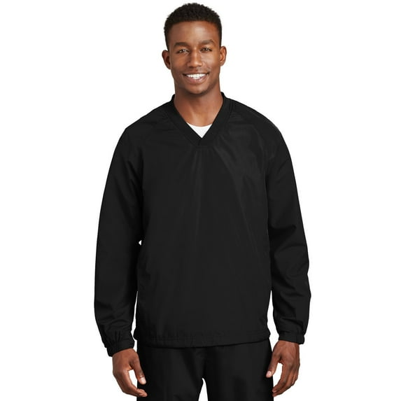 Sport-Tek V-Neck Raglan Wind Shirt. JST72
