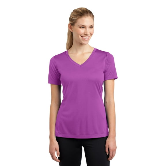 Sport-Tek V-Neck Tee (LST353) Pink Orchid, S