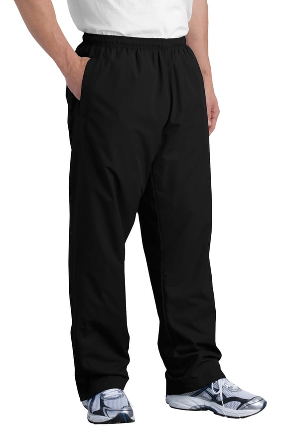 Wind Pants, Elastic Waistband, Side Pocket, Black, 100% Polyester, Male, Adult, Medium