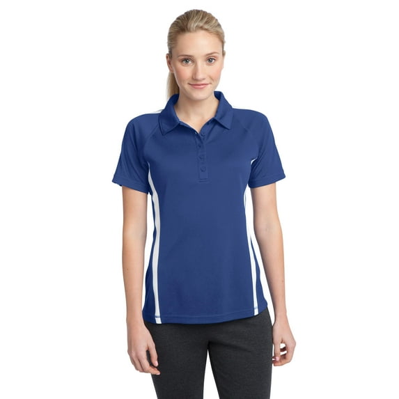 Sport-Tek Women’S Posicharge Micro-Mesh Colorblock Polo. Lst685.