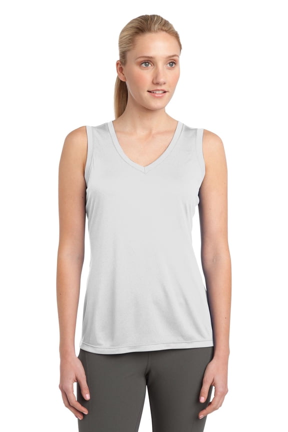 WomenS Sleeveless Posicharge Competitor V-Neck Tee. Lst352.
