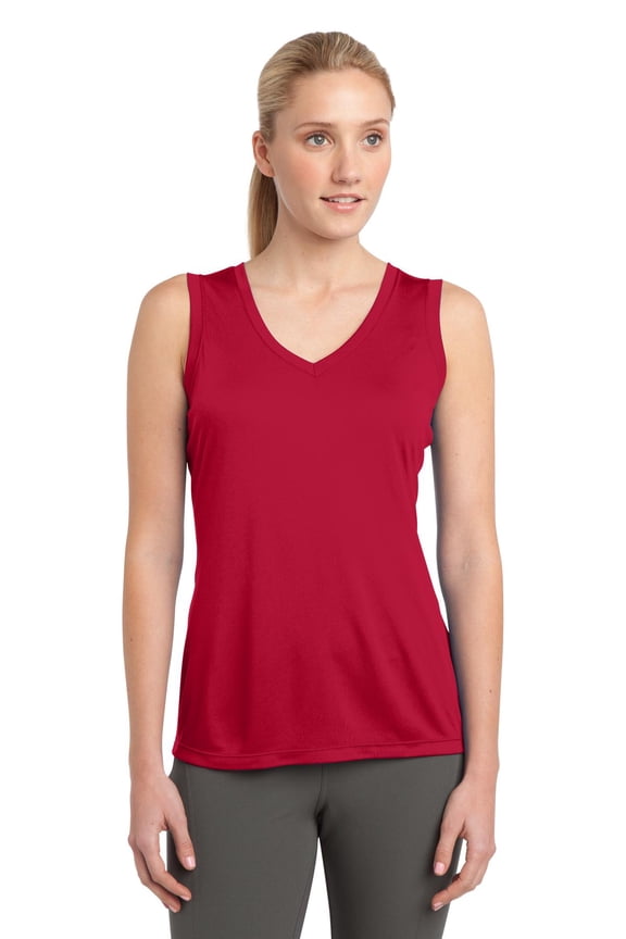 Women’S Sleeveless Posicharge Competitor V-Neck Tee. Lst352.