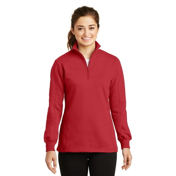 Sport-Tek Women's 1/4-Zip Rib Knit Collar Sweatshirt