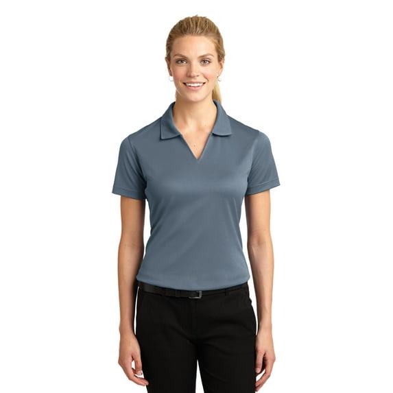 Sport-Tek Women's 100 Percent Polyester Dri-Mesh V-Neck Polo - L469